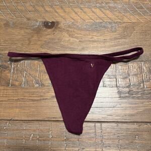 Victoria's Secret Panty Size M V-String Maroon String Thong Hot Sexy